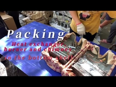 Emballage de l'échangeur de chaleur, du brûleur et de la cheminée dans la coque inférieure