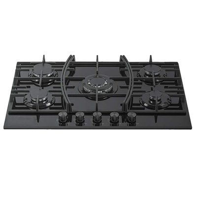 Cuisinière à gaz verre trempé 5 brûleurs plaque de cuisson à gaz 900 x 510 mm