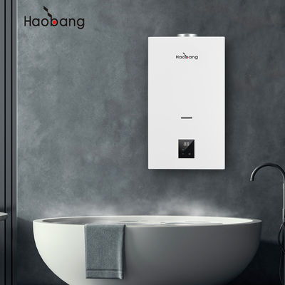 Chauffe-eau à gaz à panneau blanc couleur avec méthode d'allumage par impulsion